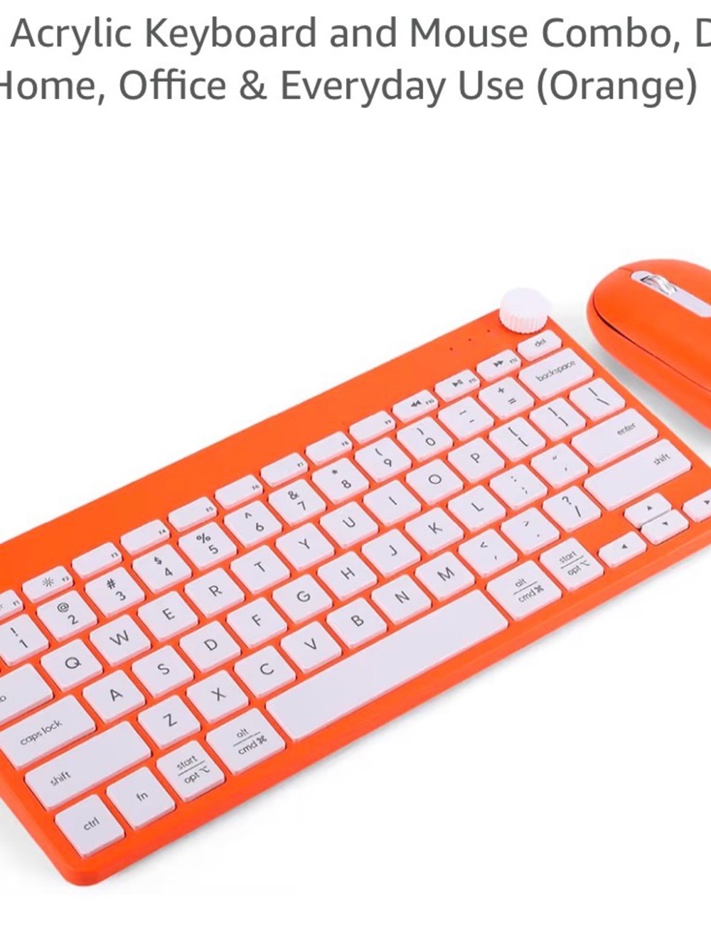 Wireless Orange Acrylic Keyboard and Mouse Combo